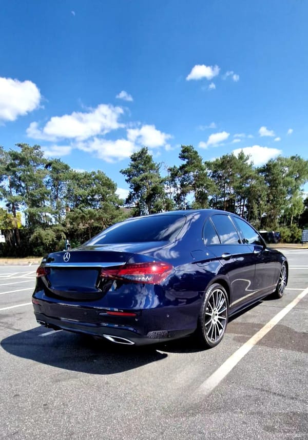 Rear view of Mercedes E Class